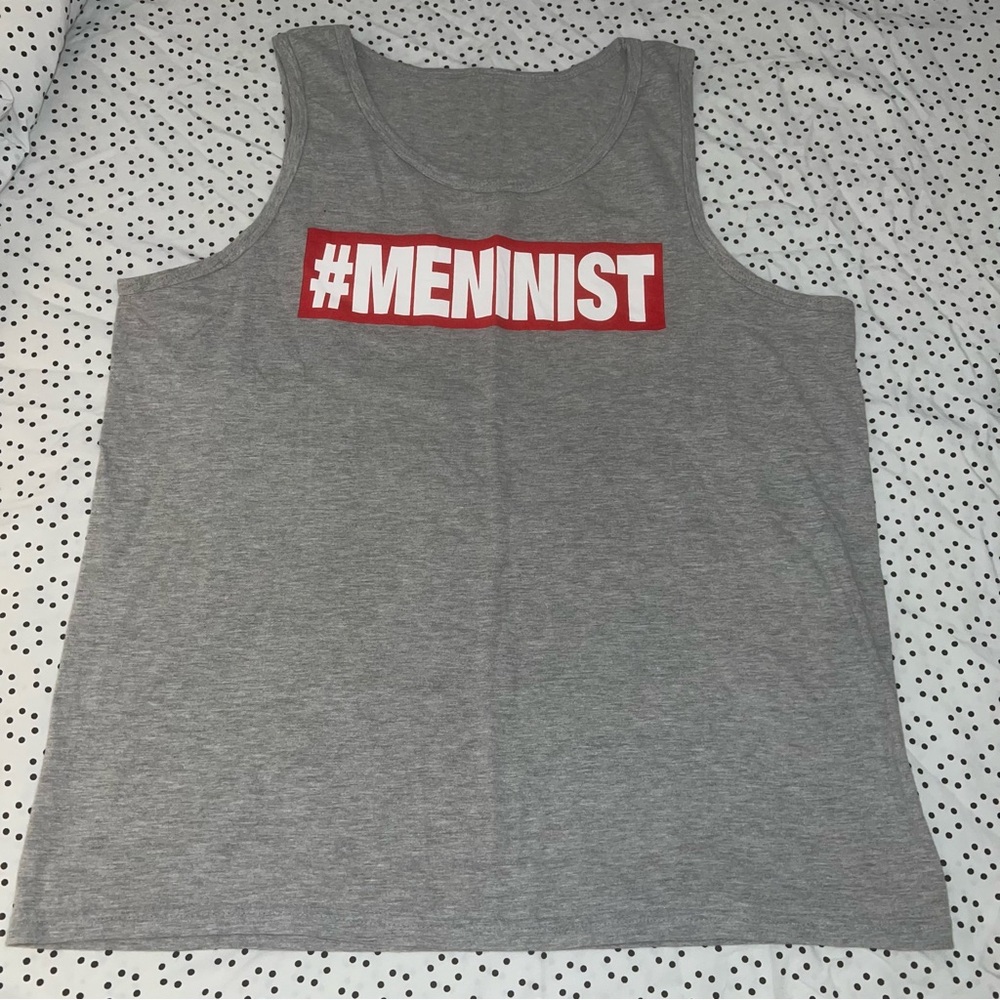 Grey Meninist Tank medium